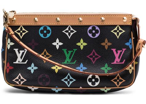 louis vuitton monogram multicolore pochette with bow|Louis Vuitton Pochette Accessoires Monogram Multicolore Black.